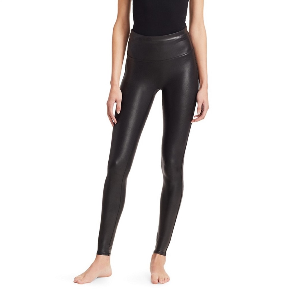 Spanx faux leather leggings black- never worn, but no tags